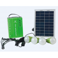 solar power station with 4 LED bulb for household light